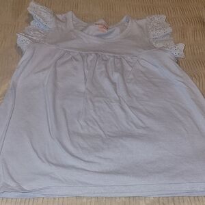 Cat & Jack Girls' White Ruffle Sleeve Top